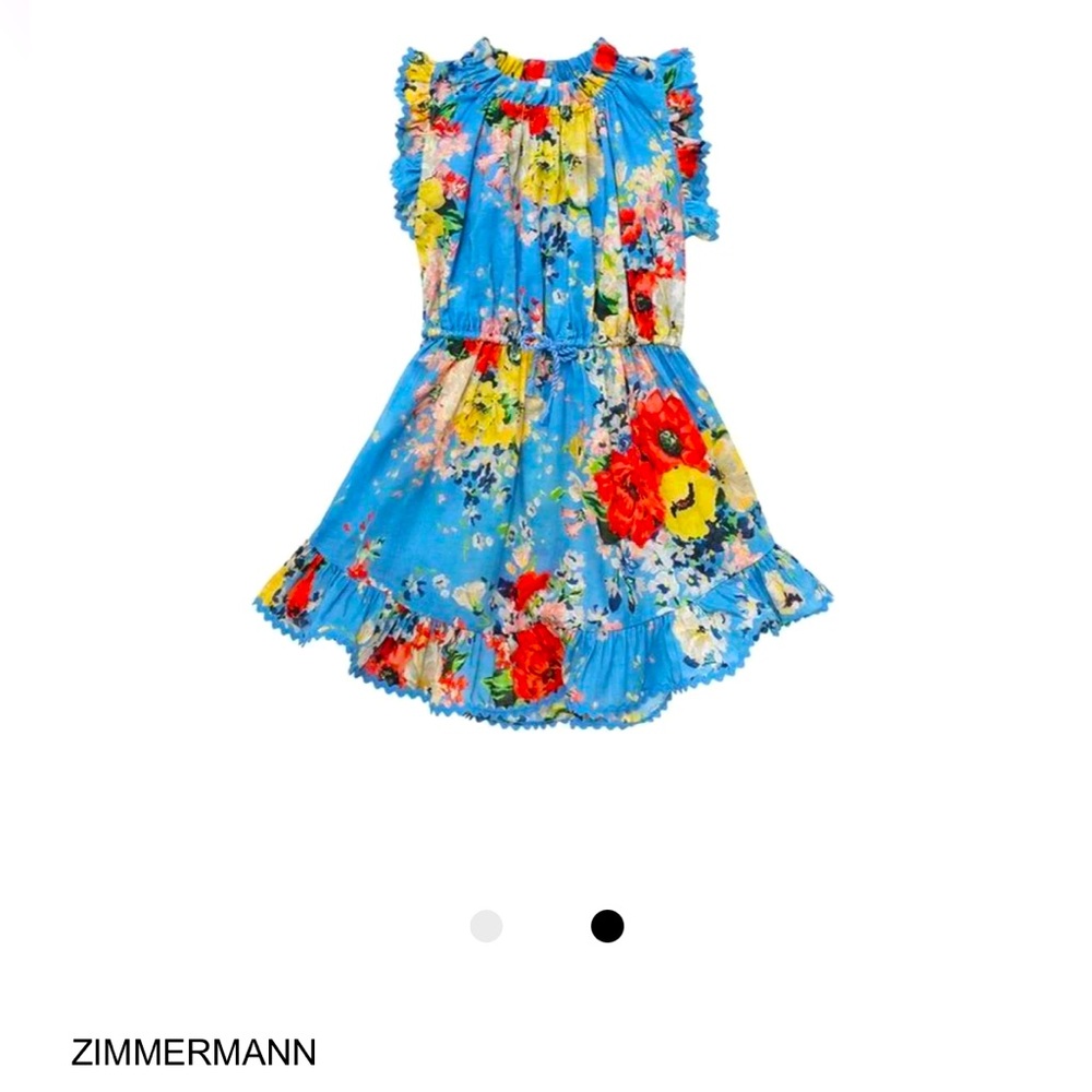🆕 $275 ZIMMERMANN Girls dress size 10 kids blue floral